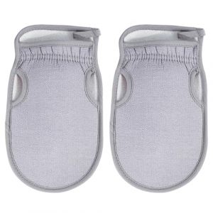 Gants exfoliants, 2 pièces Gant Hammam, gant gommage corps, Gant Toilette Exfoliant, Éponge de douche pour Body Scrub exfolier, Enlève les Cellules Mortes de la Exfolie et Peau, Gant de massage, gris (LIU ZHONGYAN UK SHOP, neuf)