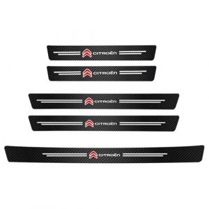 FUWUDI 5 Pièces Seuil de Protection Porte Fibre de Carbone Noir, Sticker Autocollant pour Citroen C3 IV 2024 2025, Protection Seuil de Porte de Voiture, Accessoires,A (DATONGSHIYUNGANGQUZHAOFUBAIHUODIANGERENDUZI, neuf)