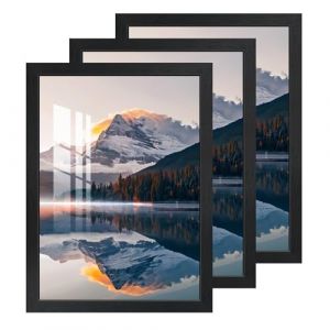2 cm 3Pcs Cadres Photo A4 Verre Acrylique HD, Cadre Noir 21x29.7cm, Cadre Tableau Murale Affichage Horizontal ou Vertical Photos Cadres pour Photos, Tableau, Images, Affiches, Puzzle, Dipl&ocirc;mes (hflema, neuf)