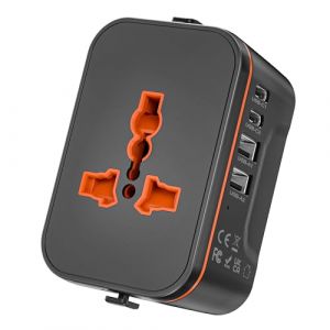 Adaptateur Prise Universelle Voyage,Adaptateur Universel de Voyage avec 2 USB et 2 USBC, Adaptateur Universel vers USA UK Allemagne Australie Chine Japon,Adaptateur Prise vers France Plus de 224 Pays (Keasen-EU, neuf)