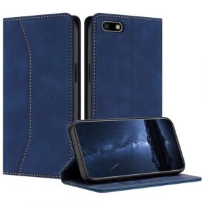 Mo-Beauty Coque Compatible avec pour Huawei Y5 2018/Honor 7S/Y5 Prime 2018, Etui Protection Housse Premium en Cuir PU Portefeuille Rabat Clapet Case, Pochette Flip Fermeture Magn&eacute;tique &Eacute;tui (Bleu) (Mo-Beauty EU Store, neuf)
