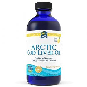 Nordic Naturals Arctic Cod Liver Oil, 1060mg Omega-3 d'huile de foie de morue, Avec EPA et DHA, Goût de citron, 237ml, Testé en Laboratoire, Sans Soja, Sans Gluten, Sans OGM (NaturProdukte, neuf)