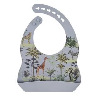 G&eacute;n&eacute;rique Bavoir en Silicone sans BPA pour enfant, b&eacute;b&eacute; avec Motif, dessin Ch&acirc;teau de Princesse rose,lavable avec poche de R&eacute;cup&eacute;ration, id&eacute;e cadeau. (gris) (Moncoinprecieux, neuf)