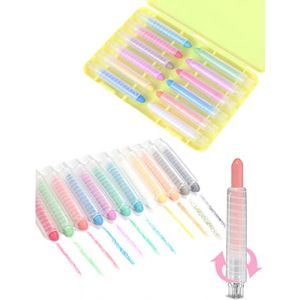 Lot de 12 Crayons Craie de Couleur Sans Poussière avec Porte-Craie Rétractile, Lavables Non Toxiques Enfants Craies de Coloriage Craie Colorée pour Tableau blanc/noir, outils d'écriture pour l'école (iEaseyUK, neuf)