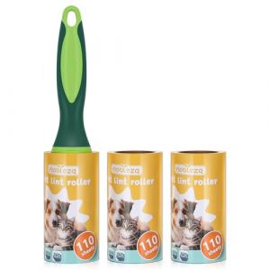 Nobleza Rouleau Brosse Adhesif Vetement, 330 Feuilles de Recharge Rouleau et Poign&eacute;es - 110 Feuilles par Rouleau Poils Animaux, Brosse Adhesive Poils Animaux (AIGOTECH, neuf)