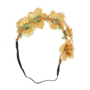 WRITWAA cerceau de cheveux de performance hair charms hair toppers accessoire fete couronne fleur couronne de fleur floral invité Couronne de cheveux en couronne coiffe de fête Golden (Saieli, neuf)