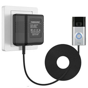 Transformateur de sonnette, 24V 500MA Adaptateur secteur câble transformateur Smart Home accessoires compatibles ring Door Bell Video doorbell 2 Pro (5m black) (ZAYMDO, neuf)