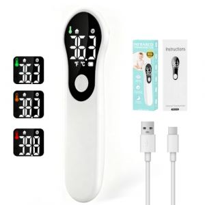 Thermom&egrave;tre Frontal Sans Contact, Thermometre Bebe, Thermom&egrave;tre Num&eacute;rique Infrarouge pour Adultes, Lecture Pr&eacute;cise avec Ecran LCD,&deg;C/&deg;F,Alerte Fi&egrave;vre, Mesures Rapides et Pr&eacute;cises (Blanc) (liufengxiang, neuf)
