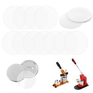 Film de Badge 300 Pi&egrave;ces pour Bouton Badge Rond, Boutons Ronds Film Transparent de 70mm pour Machine &agrave; Badge de 58 mm, Film de Protection Transparent pour Badge DIY Button Maker Clear StampsStamps (HALINESION, neuf)