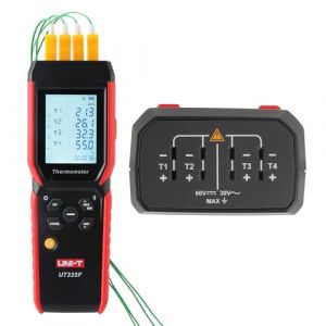 UNI-T UT325F Thermom&egrave;tre thermocouple intelligent classe industrielle 4 canaux / J,K, T, E, R, S, N Type Sonde Bluetooth Stockage de donn&eacute;es (LEMONA Electronics, neuf)