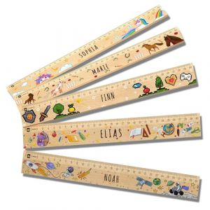 LOOXIS Règle personnalisée avec prénom - 30 cm, Espace, Licorne, Pixels, Princesse, Fournitures Scolaires, Chevaux, Arc-en-Ciel, Football (LOOXIS, neuf)