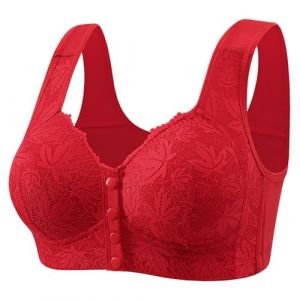 Soutien Gorge sans Armature Brassiere Sport Femme Top Brassi&egrave;re Int&eacute;gr&eacute;e Soutien-Gorge Minimizer Couverture Int&eacute;grale Dentelle Forte Poitrine Minimiseur avec Soutiens-Gorge Maternit&eacute; Rouge-B46 (Clumanbbl, neuf)