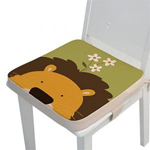 Chickwin Coussin Rehausseur Chaise Enfant, Chaise Haute Bébé Portable Réhausseur Coussin de Siège Ajustable Démontable Confortable Eponge Coussins pour Salle à Manger (lion,40x40x5cm) (chickwing, neuf)