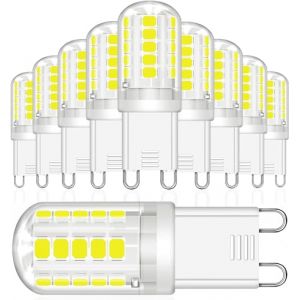 LEDYA Ampoules LED G9, 3W Equivalent 30W Halogène Lampe, Blanc Froid 6000K 360LM Sans Scintillement AC/DC 220-240V pour Chambre Salon Cuisine Jardin, Non Dimmable, Lot de 10 (YELLOW SPRING LIMITED, neuf)