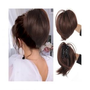 Chignon Cheveux Postiches Chignon Chouchous synth&eacute;tiques en chignon d&eacute;coiff&eacute;, postiche queue de cheval &agrave; pince Chignon Postiche Cheveux(2-30) (yangbieouzhou, neuf)