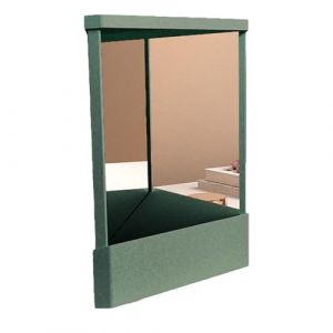 Allayu Miroir de courtoisie non réversible à image réelle pour les besoins de modélisation et de beauté, les coupes de cheveux et la beauté, vert, 14 * 17 cm (U Sunrise, neuf)