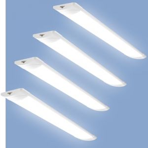 Viugreum 145cm Reglette LED Connectable 4 Pièces, 50W 6500K Blanc Froid Tube Neon Led Barre, Éclairage Plafond Lampe Etanche IP54, Lumiere pour Garage Atelier Bureau Cuisine Cave Intérieur Extérieur (Viugreum-EU, neuf)