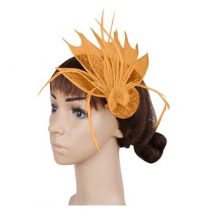 Bibi pour femme - Bibi floral en résille - Pour mariage, fête, église, mariage, cocktail, club - Doré - Taille unique (⭐⭐⭐⭐⭐Liqingxiu, neuf)