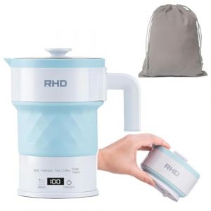 Bouilloire &Eacute;lectrique Portable Pliable, Petite Bouilloire de Camping de 0,7 L, Mini Bouilloire Bouillante de 3 Minutes, Chauffage Rapide 1200 W, Chauffage Intelligent (RHD LIVING, neuf)