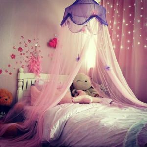 Odot Ciels de Lit Enfants pour Fille et Garcon, Ciel de lit Bébé Tente Lit Princesse Maison de Jeux,Baldaquin Moustiquaire Décoration pour Dôme Chambre d'Enfant (Rose violet (papillon)) (Odot, neuf)