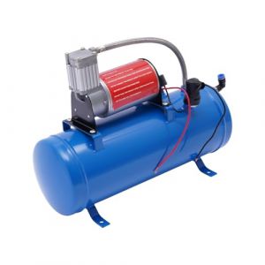 Air Horn Kit De Trompettes 150psi Compresseur à Air DC 12V 6L Gonfleur Pneus Voiture avec 3.8m Tuyau Mini Compresseur pour Pneus Voiture, Moteurs Automobiles, Vélos, Ballons, Jouets, Bateaux (JUCWUHAHA, neuf)