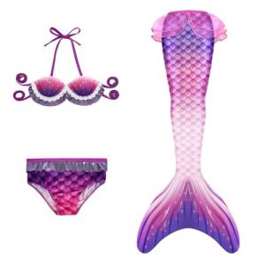 Maillot De Bain Enfant Fille Joli Maillot de Bain d'été Cosplay Party Fille Manches Longues 3 Pièces Deguisement Océan Piscine Natation Plage Costume de Bain de Plage (HIKLASbien, neuf)