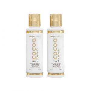 Mini Kit Lissage Br&eacute;silien K&eacute;ratine & Shampoing Clarifiant Cocoa Brasilis - 2x100ml | Lissage Durable, Anti-Frisottis, Brillance Intense | Format Voyage, Pour Cheveux Secs et Fris&eacute;s (Elyssa Cosmetiques, neuf)