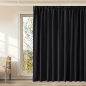 KGORGE Rideaux Occultant Isolant Thermique - Rideau Noir pour Maison Chambre Fenetre Galon Fronceur, Rideaux Thermiques Draperies Intérieurs, 1 Pièce, Largeur 300 x Hauter 240cm, Noir (KGORGEHOME, neuf)