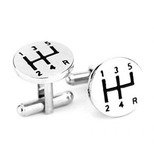 1 paire nouveaut&eacute; mens boutons de manchette chemise boutons de manchette v&ecirc;tements accessoires de mariage anniversaire de mariage f&ecirc;te anniversaires d&eacute;coration-voiture vitesse changement con&ccedil;u argent (HBCBSM-MYH, neuf)