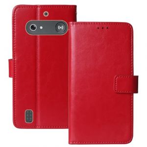 Anybird Flip Premium Cuir Housse Magn&eacute;tique T&eacute;l&eacute;phone Coque pour Doro Leva E10 / E11 Doro DFB 0600 2.4" &Eacute;tui Cas Couverture Protecteur Case Portefeuille Cover Business Wallet (Rouge) (Dingshengk, neuf)