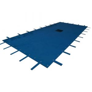 TERRE JARDIN - Bache Piscine Hivernage 7,5 x 4,5 m - Bache Protection pour Piscine Rectangulaire de 7 x 4 m - Bâche Résistante 140 g/m², Polyéthylène - Œillets Aluminium Plus Pattes d'attache (Outillage de Saint Etienne, neuf)