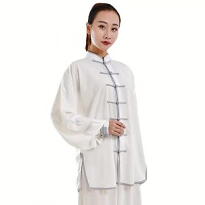 Kung Fu V&ecirc;tements Tai Chi Uniformes Kung FU Costume Arts Martiaux Costume Tenue Wing Chun pour Homme Et Femme,White1-M (CHUNHUISHOP, neuf)