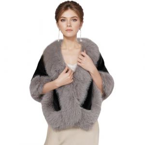 Fecialy &Eacute;charpe ch&acirc;le en fausse fourrure pour femme bol&eacute;ro manteau chaud cape de soir&eacute;e pour l'hiver (Shenzhenshi Tiantianying Keji Youxiangongsi, neuf)