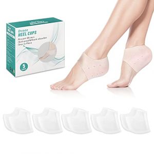 Dyroe Protège Talon Silicone, Protege Talon en Gel, Manches de Talon en Silicone, Tasses de Talon,Pour Fasciite Plantaire, Tendinite, Douleur Talon, Hommes et Femme (5pairs) (pasituo, neuf)