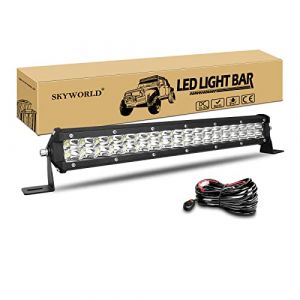 SKYWORLD 38cm 108W Slim Barre de LED avec Faisceau de Câblage kit, Barre d'éclairage LED, Barre Lumineuse LED pour Offroad Véhicules Voiture camions 4x4, 6000K Rampe Phare LED (SKYWORLD-EU, neuf)