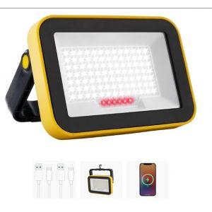 NATPOW Projecteur Led Rechargeable, 5 Modes Projecteur Led Chantier Batterie avec C&acirc;ble USB, 4000mAh Lampe de Chantier Portable, IP65 &Eacute;tanche Lampe de Travail pour Garage, Camping, P&ecirc;che, Urgence (LKA2 Store, neuf)