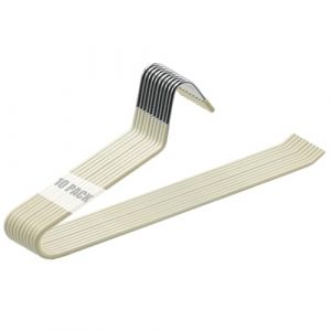 Lot de 10 Cintre Pantalon avec Extrémité Ouverte, Anti Glisse Cintres Porte-Pantalons Cintre Gain de Place, pour Jeans, Pantalons, Serviettes, Écharpes (Crème) (OÜ DidenkoSolution, neuf)
