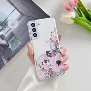 FIFTHAVE Coque Samsung Galaxy S23 Fleurs Motif &Eacute;tui 3D Filles Florales Transparent Silicone Housse Femme TPU Coque de Protection Antichoc Case Housse pour Samsung S23 6.1''-Fleurs Roses (Ysqtech, neuf)