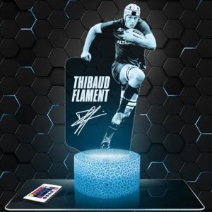 Lampephoto.fr - Lampe 3D T. Flament Rugby Décoration France Rugbyman Sportif, Idée Cadeau Homme Objet T. Flament Rugby Veilleuse Adulte Déco Chambre, Idee Cadeau Noel Homme Original (CS LASER, neuf)