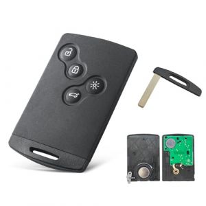 AULESSE 4 Boutons Clé Télécommande 433MHz PCF7953M/4A Clé de Voiture pour Ren-Ault Clio IV 2009-2015 Captur 2013-2017 Coque de Clé Télécommande Carte Vierge Programmable (ysamzeu1694, neuf)