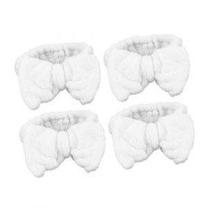 EXQUIMEUBLE 4pi&egrave;ces Bandeau &Eacute;lastique Fausse Avec N&oelig;ud Pour Lavage Visage Spa Et Yoga Accessoire Mode (MLOOZK, neuf)