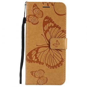 DENDICO Coque pour Galaxy S8 Plus, Papillon Imprim&eacute; PU en Cuir Coque Magn&eacute;tique Portefeuille TPU &Eacute;tui Housse pour Samsung Galaxy S8 Plus - Jaune (DENDICO, neuf)