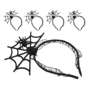 Angoily Lot de 5 Serrage-T&ecirc;tes Araign&eacute;e Halloween en Plastique Noir Toile D&rsquo;Araign&eacute;e Bandeaux L&eacute;gers pour Cosplay F&ecirc;te D&eacute;guisement et D&eacute;coration Costume F&ecirc;te (Ceoning, neuf)