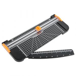 NVIYAM A4 Massicot 12 Pouces Règle Guillotine Coupe Papier Massicot Grand Format Guillotine avec Sécurité Automatique Coupe Papier Portable Remplaçable Lame pour Papier Craft, Coupons, Cartes-Noir (MIMIGINODE, neuf)