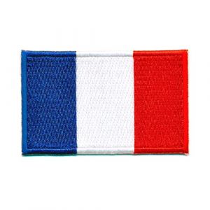 0910 Mini écusson thermocollant à coudre ou repasser drapeau de la France, Paris, Lyon, 30 x 20 mm (hegibaer, neuf)