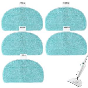5 Pi&egrave;ces Tampons de Rechange pour Nettoyeur Vapeur Leifheit CleanTenso Power 2.0 Microfibre Tissu de Rechange pour balai &agrave; Vapeur Nettoyage en Profondeur pour tous les sols (JUTong, neuf)