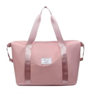 Grand sac de sport pour homme et femme - Sac de voyage pliable - Sac de sport étanche avec compartiment humide - Sac de sport léger pour femme - Pour la salle de gym, les voyages, Rose, Grand sac de (Mdream, neuf)