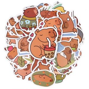 OSDUE Autocollants, 100PCS Capybara Autocollants pour Bagages Imperméables De Planche À roulettes Licorne Mignon Autocollant Esthétiques Ordinateur Portable Bouteille D'eau Téléphone (PLUM-MARKETING, neuf)