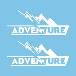 Autodomy Autocollants Adventure Valise Moto Off Road Trail Sport | Stickers pour Voiture 2 Unités pour la Van ou la Moto | Sticker 4x4 Blanc (Domy Company, neuf)