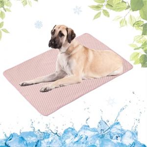 Tapis Rafraichissant Chien, Tapis Refroidissement pour Chiens Chats et Animaux de Compagnie pour l'été, Lavable pour Caisses/Chiens Chenils/Lits(Rose,100x150cm) (LEZN, neuf)
